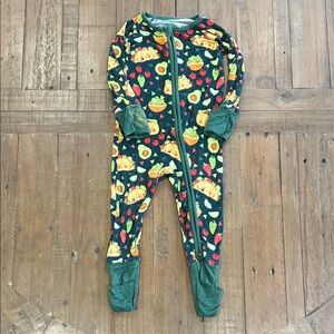 Little Sleepies taco time bamboo zippy 6-12 months green avocado